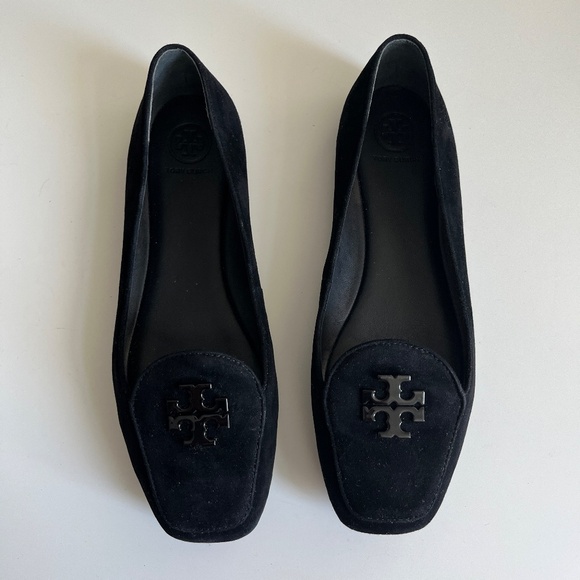 Tory Burch Black Suede Loafers Flats 8.5 - Picture 8 of 10